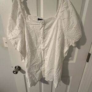 NWT Lane Bryant White Eyelet Top Plus Size 20